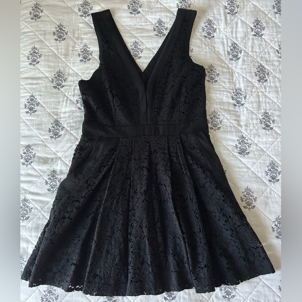 Free People Black Lace Fit & Flare Dress